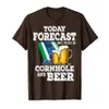 Previsão de hoje 100% de chance de Cornhole e cerveja Camiseta3065