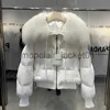 Women's Down Parkas Lagabogy 2023 Winter Puffer Jacket Women Fick Ware Short Parkas Real Natural Raccoon Fur Memale Loose 90％White Duck down Coat J231011