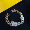 Large Rhine Titanium Cuba Bracelet Designer Luxury Quick Fashion Bracelet Valentine's Day Wedding Gift Jewelry