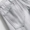 Men's Jeans KIOVNO High Street Men Fashion Ripped Holes Pants Straight Distressed Casual Denim Trousers Grey Washed Streetwear