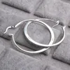 Real 925 Sterling Silver Oval Big Hoop Earrings For Women Flat Thin Round Wedding Jewelry Accessory Punk Brincos Joyas De Plata & 270s