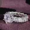 Solitaire Ring Collectie Luxe Vintage Retro Zilver Kleur Designer Verlovingsring voor Vrouwen Party Lady Gift Vinger Sieraden Groothandel R6014 231010