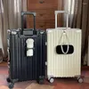 Suitcases High Quality Vacation Style Large Capacity Cup Holder Wheel Password Luggage Suitcase Travel Case Trunk Pack