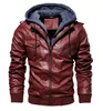 Vestes pour hommes veste en cuir PU automne et hiver manteau à capuche en polaire en peluche vêtements d'extérieur décontractés 231010