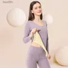 Męska odzież sutowa 2PCS MĘŻCZYZNA BIELA ​​Zimowa odzież damska damska bielizna termiczna Plus aksamitna wyściełana koszulka okrągła szyja Slim Pajama dla Womenl231011