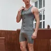 Undershirts Sexy Men Underwears Boxer One-Piece Bodysuit Wrestling Singlet Sportswear Leotard Jumpsuits Undershirt Vests Cotton