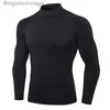 Thermisch ondergoed voor heren Thermisch ondergoed voor heren Hoge kraag Camiseta Termica Sport Thermoshirt Sneldrogend gecomprimeerd ondergoed Kleding heren BieliznaL231011