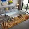 Teppich Hirsch Teppich für Wohnzimmer Gnus Teppich Wildtiere Bereich Teppich Vintage Fußmatte Home Dekoration Küchenmatten für Boden 231010