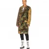 Женские плащи с леопардовым принтом, пальто в стиле пэчворк, длинная камуфляжная куртка, топы высокого качества, осень 2023, Y2k