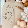 Wall Stickers Pregnant Woman Silhouette Sticker Gender Reveal Party Baby Shower Decal Birthday Vinyl Home Decor 231010