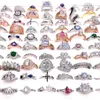 Todo 30 peças lote anéis femininos strass cristal zircão pedra jóias anel casal presentes casamento bandas misturar estilos moda 268b
