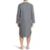 Men's Sleepwear S-3XL Men's Sleep Tops Cotton Long Sleeve V-neck Loose Pajamas Leisure Nightgown Mens Nightshirts Male Sleepwear Loungewear 231011