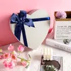 Envoltório de presente 1 pc caixa em forma de coração florista com tampa e fita doces de chocolate para aniversário aniversário dia dos namorados