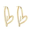 Big Size Fashion Gold Heart Hoop Huggie Earrings for Women Party Wedding Lovers Gift Smycken Engagemang med Box NRJ246T