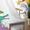 Gardin Jungle Cartoon Dinosaur Tulle gardiner för sovrum heminredning vardagsrum kök voile blinda draperar 231010