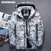 Parkas masculinas Zozowang 2023 jaqueta de inverno de alta qualidade inverno grosso pato branco grosso jaqueta masculina camuflagem com capuz Doudoune Homme pena J231010