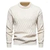 Maglioni da uomo 2023 Autunno Inverno Moda Maglione intrecciato Uomo Girocollo lavorato a maglia Pullover tinta unita Casual maschile geometrico Caldo