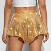 Shorts femininos sexy cintura alta lantejoulas espumante bolha bushorts mulheres ouro prata bar desempenho roupas