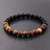 8mm Ny naturliga träpärlor Strand Armband Män svart etinc meditation Vit armband Kvinnor Bönsmycken Yoga2261