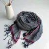 Scarves 100 Natural Linen Solid Color WomanMan Summer Scarf Hijab Shawls Large Size With Tassels For Men 231010