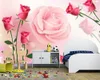 Tapeten Romantische rosa Rose 3D Wallpaper Wohnzimmer Kinder Sofa TV Hintergrund Wand Restaurant benutzerdefinierte Wandbild