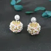 Nuevos y encantadores aretes con forma de concha y perlas de flores para mujer, aretes de plata S925 chapados en oro de 18 quilates para mujer, fiesta de bodas, día de San Valentín, regalo de joyería para el día de la madre SPC