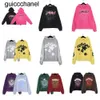 Diseñador para hombre araña con capucha pantalones largos sudadera 555 Sp5der sudaderas con capucha jerseys manga streetwear marca de moda para mujer para hombre sudadera con capucha casual