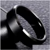 Juchao Fashion Ring Men Women Titanium Steel Black Jewelry Dhgarden Othow