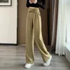 Pantaloni da donna Casual tinta unita elegante abito impiombato con fiocco abbigliamento estivo pantaloni larghi tutti abbinati a vita alta dritti femminili