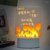 Dekorativa figurer Led Note Board Acrylic Desktop Dry Erase Night Light Meddelande med energibesparande för vardagsrummet