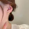 Stud Earrings Lovelink Korean Style White Zircon Geometric Women Temperament Gold Color Metal Set Girls Elegant Jewelry