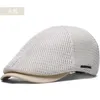 Bérets Adulte Été Respirant Mesh Ivy Cap British Fashion Sytle Béret Mâle Réglable Sboy Chapeau Hommes Causal Octogonal Caps 55-60 CM 231012