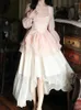 Sukienki swobodne francuskie vintage słodkie bajkowe sukienki Kobiety Elegancka wieczorna impreza midi żeńska Korean Style Summer 2023