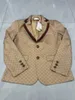 2024 Vêtements occidentaux Hommes Blazers Designer Automne Manteau de luxe Manteau Slim Fit Grille rayée Géométrie à carreaux Manteaux Costume habillé masculin