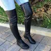 Botas Botas hasta la rodilla para mujer Zapatos de invierno con cabeza redonda y tacón cuadrado bajo para mujer talla grande 41-46 231011