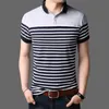 Polos pour hommes Mode d'été Hommes à manches courtes Polos rayés Coréen Big Taille Mâle Vêtements Tshirt Streetwear Business Casual Tops en vrac 231011