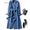 Kvinnors ull blandar kaaazi vinter midi skjorta klänning kappa för kvinnor överrock över knä koreansk stil plus storlek ytterkläder förtjockning mode 231011