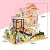 Doll House Accessories Diy Wood Kit Miniature With Furniture Light Princess Casa Big Villa Dollhouse Model Toys For Girls Xmas Gifts 231012