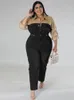 Women's Plus Size Jumpsuits Rompers Fulllength Jumpsuit for Women Jumpsuit Long Elegant with Jeans Female Casual Shirt Jumpsuit Plus Size Wholesale Drop 231011