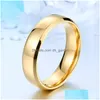 Juchao Fashion Ring Men Women Titanium Steel Black Jewelry Dhgarden Othow