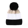 New Baby Pom Pom Ball Beanie Hat Infant winter warm Knitted cap Toddler Multicolor Cable Slouchy Yarn Wool Knitted Beanies hat