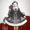 Ubranie etniczne 2023 Gotycka lolita codzienna sukienka miękka siostra japońska op-let-sleeved Victorian Kawaii Sweet Cute F2858