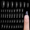 Pregos Falsos 120 pcs Amêndoa Cobertura Completa Esculpida Gel Macio Prego Dicas Pressione em Caixão Falso Oval Square Extension Tool ##