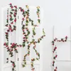 Decoratieve Bloemen 2.3M40 Bloem Hoofd Kunstmatige Rose Vine Krans Huwelijksboog Decoratie Nep Plant Blad Tailing Ivy