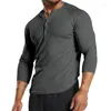 Men's T Shirts 2023 Winter Foreign Trade Clothing European And American T-shirt Long Sleeved Bottom Coat Henley Shirt