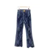 Pantaloni da donna Jeans a gamba dritta scavati intrecciati Donna Estate Vita alta unica con fibbia in metallo Cerniera Denim Casual Pantaloni a vita bassa Streetwear