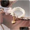 17Km Vintage Wedding Pearl Choker Necklace For Women Geometric Heart Coin Lock Pendant Necklaces Jewelry Collier De Perles Dhgarden Otphm