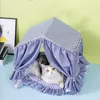 Cat Beds Furniture Cat Bed Accessories Kitten Sleeping House Pet Basket Tent Furniture Cushion Small Animals Kennels Wigwam Removable And Washable 231011