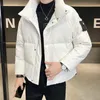 Parka da uomo in piumino invernale caldo tinta unita moda cappotti con cerniera uomo coreano addensare giacche casual capispalla streetwear 231011