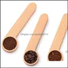 Cuillères à café Design Scoop en bois avec clip de sac cuillère à soupe en bois de hêtre massif mesurant les cuillères à grains de thé Clips cadeau en gros Paa9985 D Otats